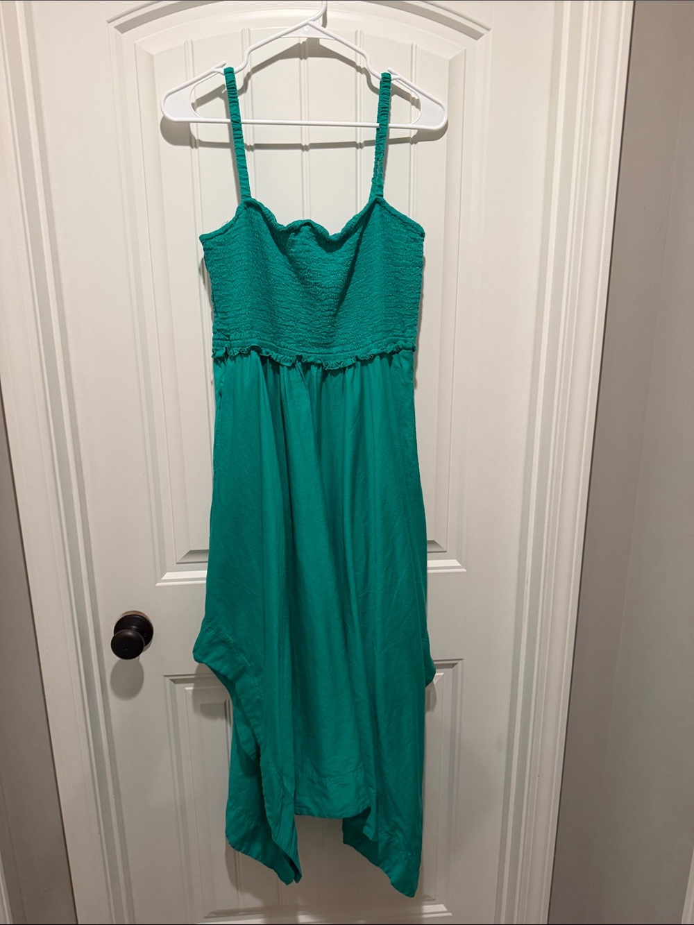 GAP Teal Asymmetrical Sundress with Smocked Bodice